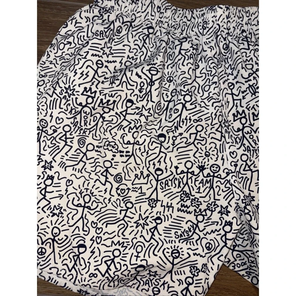 Saysky Men's Contemporary Cartoon Pace Running Shorts 5